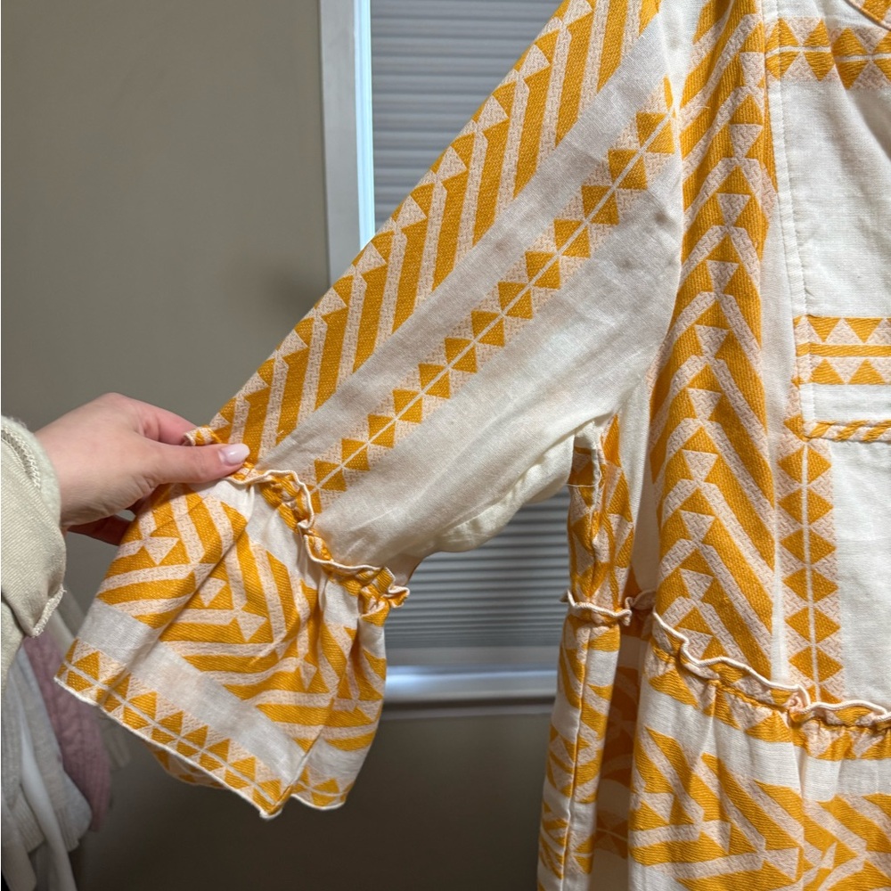 Torrid Belle Isle Size 00- Yellow and White Belle Sleeve Mini Dress - Picture 8 of 10
